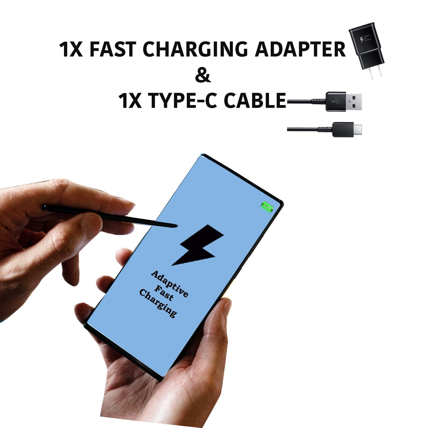 Victory Furrier [Fast Charging Wall Adapter for Samsung Galaxy S10 / S9 / S8 - Note 10/9 / 8 Edge/Plus/Active%75 Faster Charger (1x Adapter & 1x
