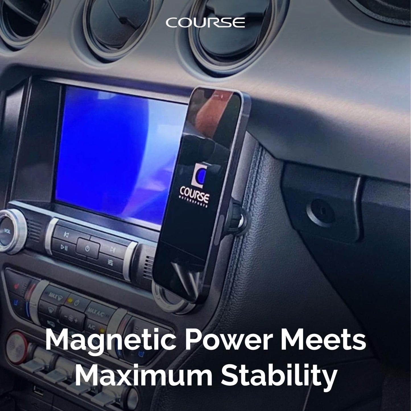 Course Motorsports Direct Fit Phone Mount | MagSafe Compatible | Custom Fit Car Phone Mount | Ford Mustang Phone Holder | Compatible with Ford