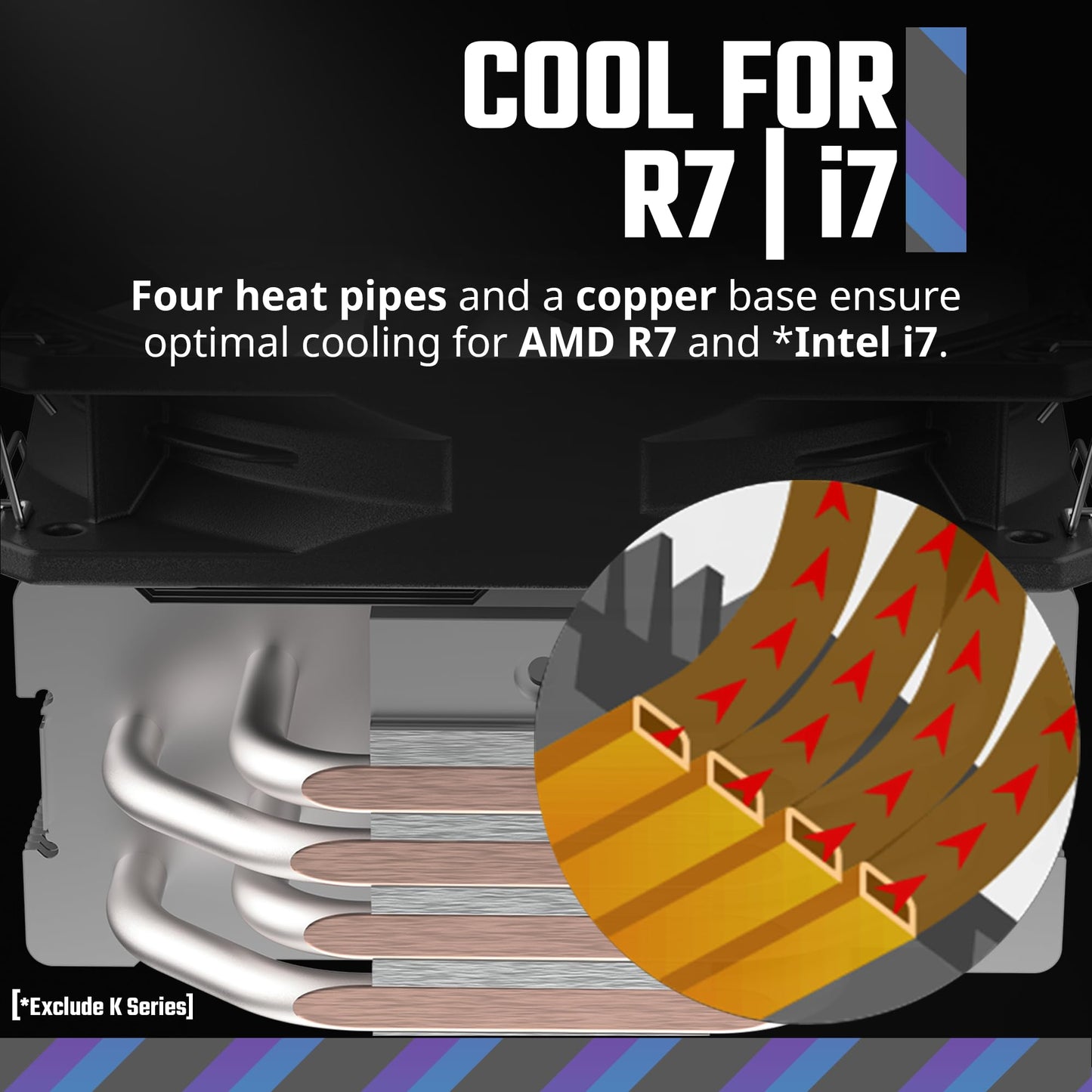 Cooler Master Hyper 212 Spectrum V3 ARGB CPU Air Cooler - 4 Copper Heat Pipes, 120mm High Performance PWM Fan, Low Noise & Easy Installation, AMD