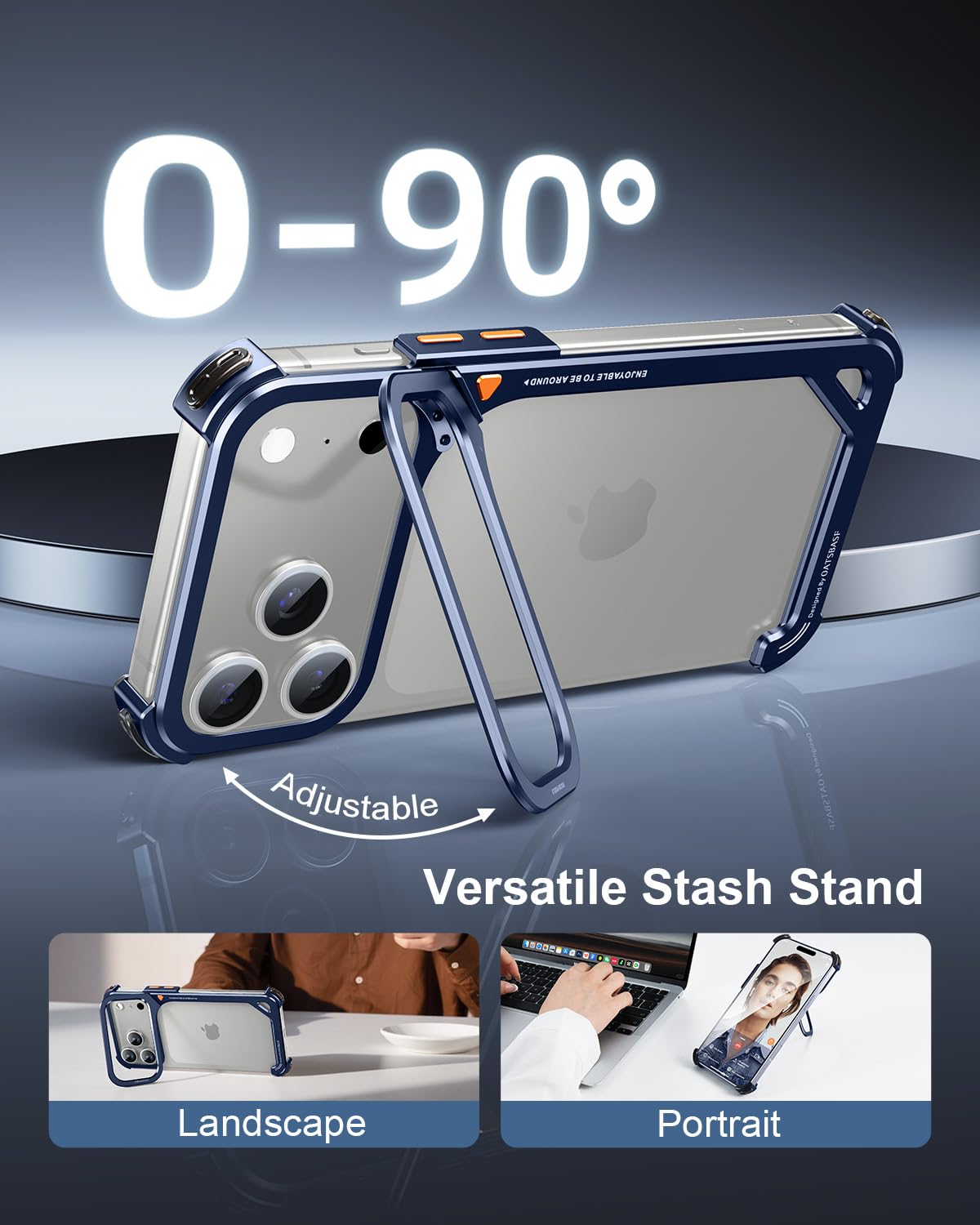 OATSBASF 9 Case for iPhone 17 Pro Bumper Case Metal