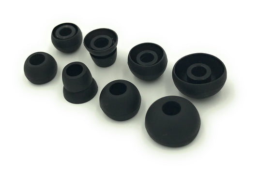 JustEarbuds Black Replacement Earbud Tips for Powerbeats 3, Powerbeats 2, Small, Medium, Large, Double Flange