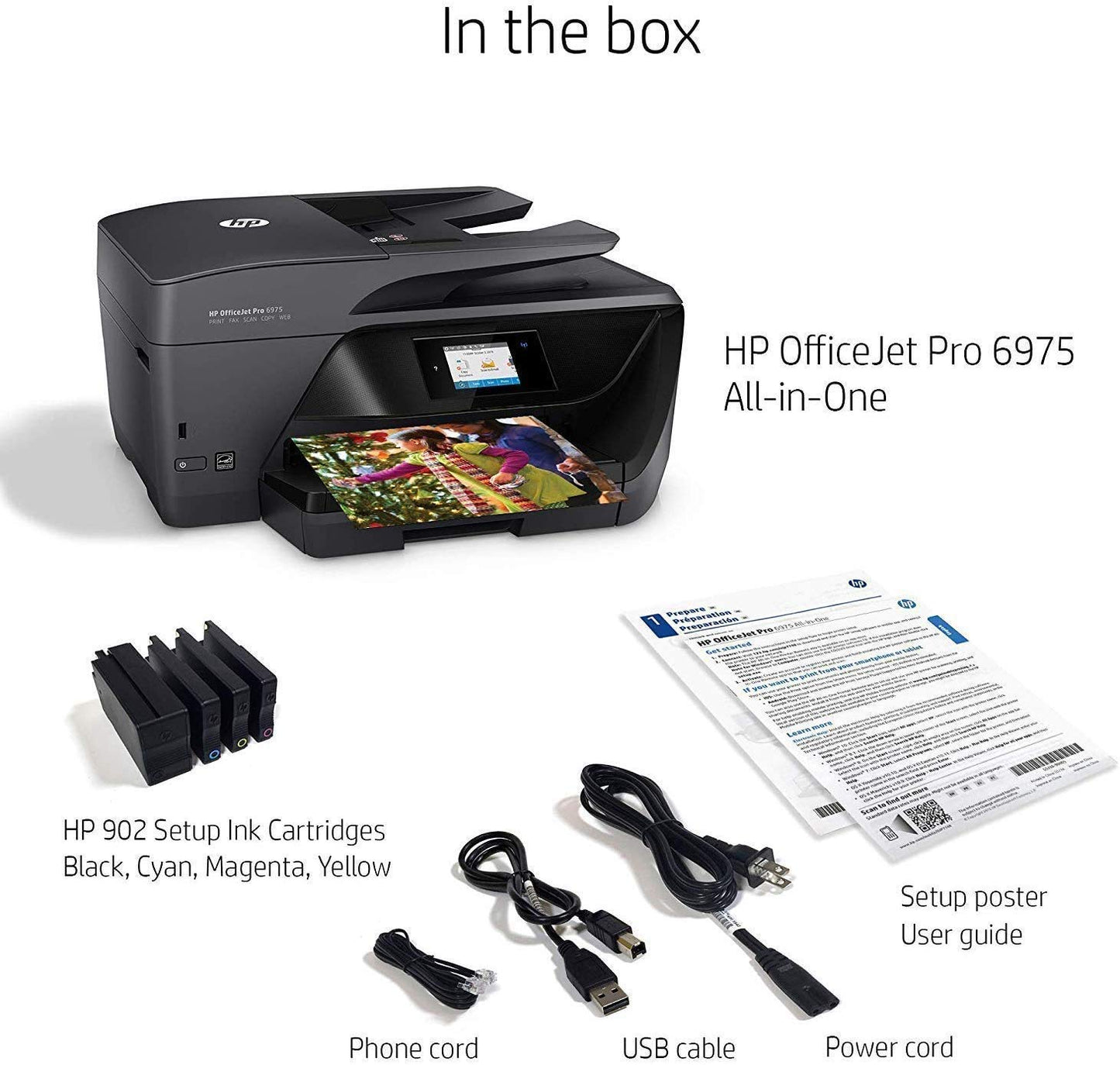HP OfficeJet Pro 6975 All-in-One Wireless Printer, Double-Sided Print and Scan, Instant Ink, Works with Alexa (J7K36A)