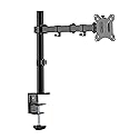 Amer Single LCD Monitor Desk Mount Stand Fully Adjustable/Tilt/Articulating for 1 Screen up to 32" (EZCLAMP), 1 Monitor (up to 32") Desk Clamp