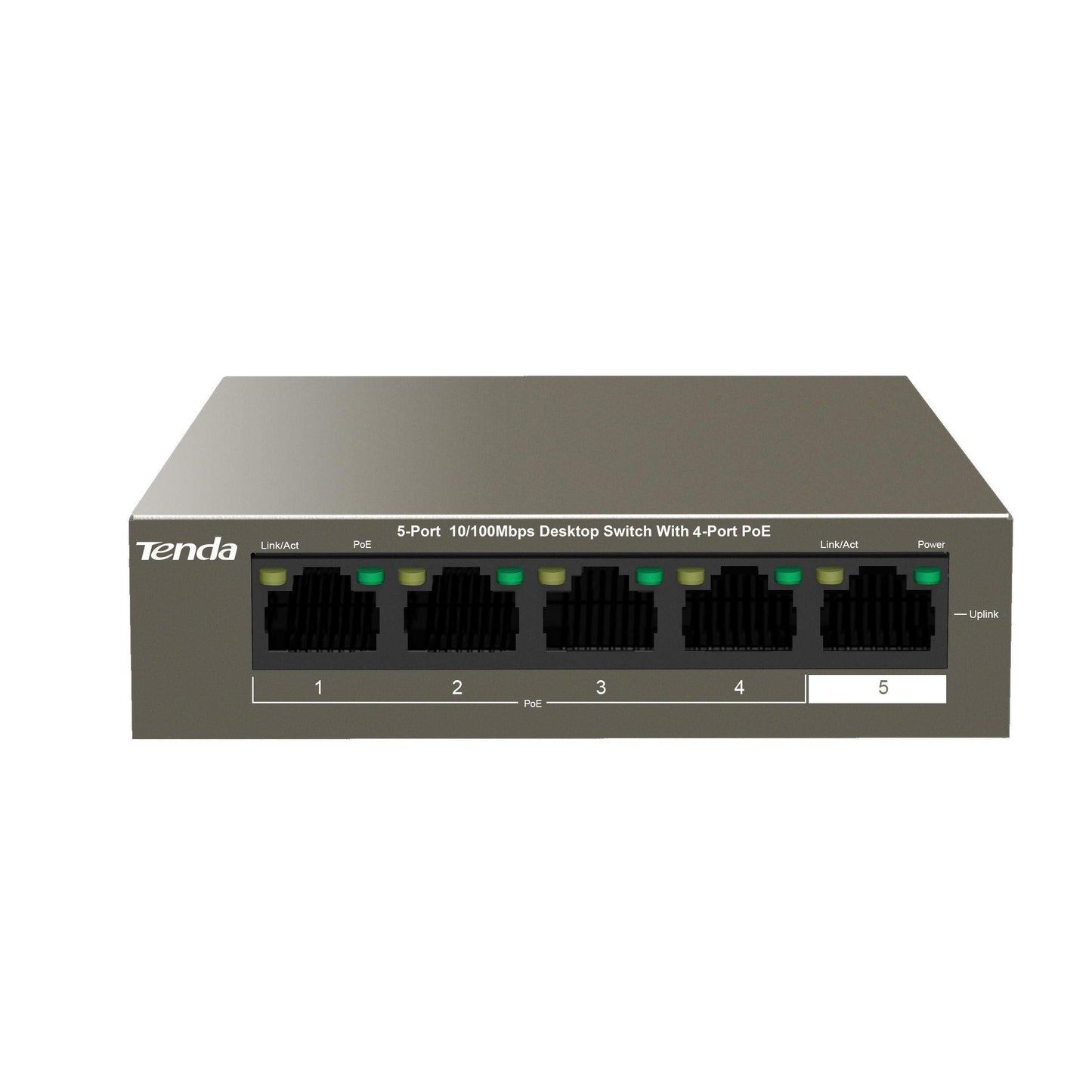 Tenda TEF1105P, 5 Port Fast Ethernet PoE Switch with 4 PoE+ Ports @58W, Unmanaged PoE Powered Switch, Plug & Play, Desktop & Wall-Mount, Fanless