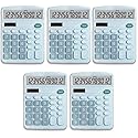 YOUHO Calculator, 12-bit Solar Battery Dual Power Standard Function Electronic Calculator with Large LCD Display Office Calculator Black(5 Battery)