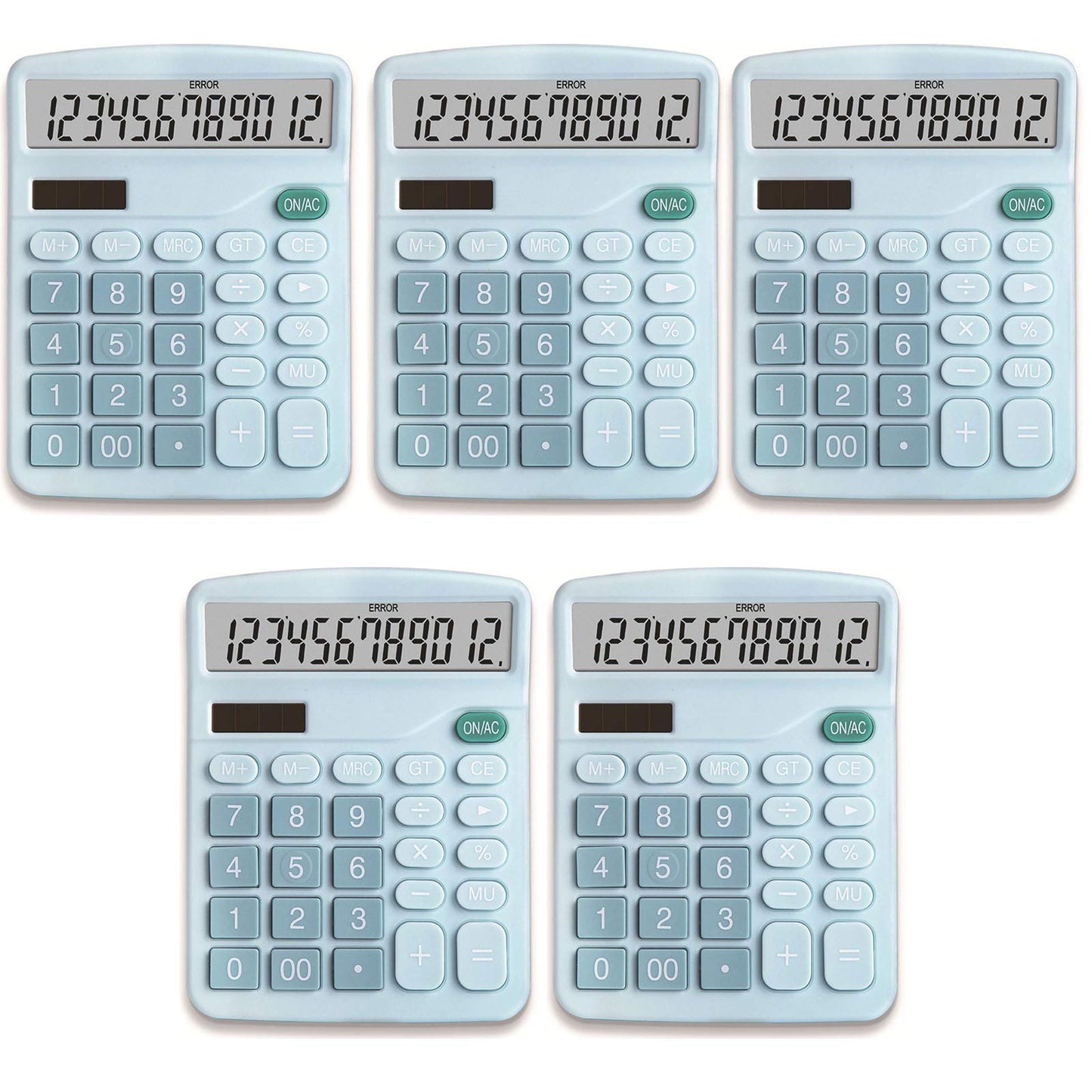 YOUHO Calculator, 12-bit Solar Battery Dual Power Standard Function Electronic Calculator with Large LCD Display Office Calculator Black(5 Battery)