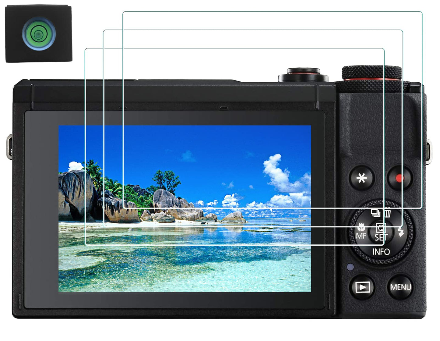 HUIPUXIANG G7 X Mark III Screen Protector for Canon PowerShot G7X Mark III mark3 Digital Camera (for accessories), [3 Pack] LCD Tempered Glass Film