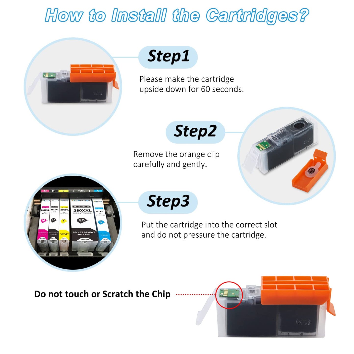 Tekmall PGI-280XL CLI-281XL Compatible Ink Cartridges