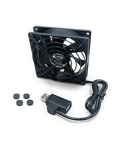 Coolerguys Single USB Fan for PlayStation, Xbox, Receivers, Roku (92mm)