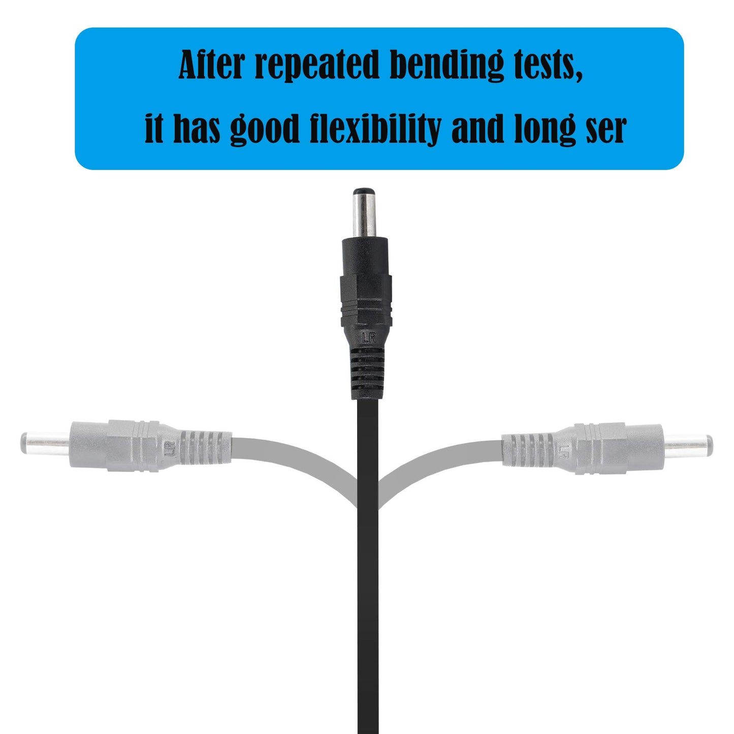 GINTOOYUN DC Y Splitter Cable 1 Male to 2 Female,5.5mm x 2.1mm DC Power Extension Adapter Cable,for CCTV Surveillance Cameras,Surveillance