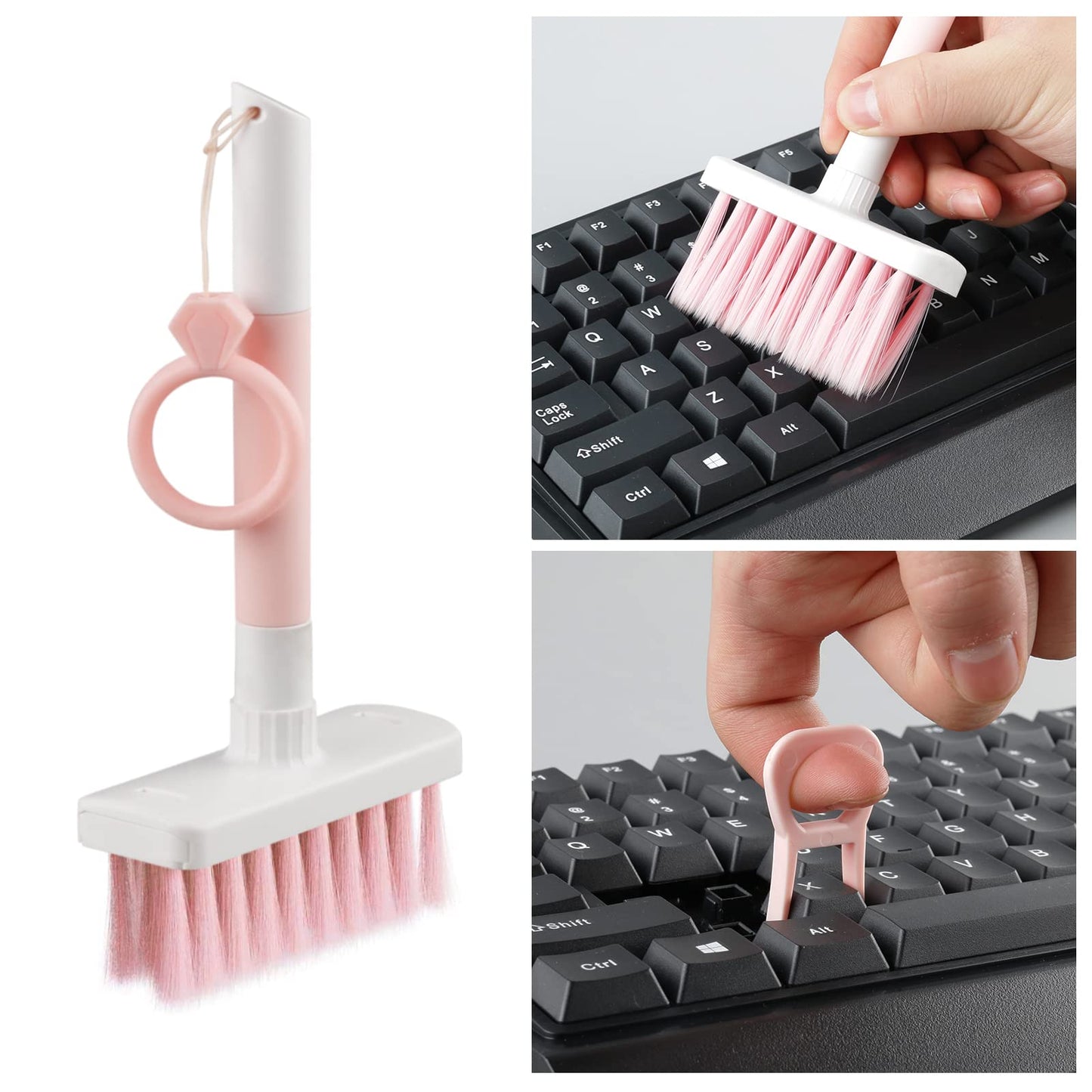 Soft Brush Keyboard Cleaner, Computer Cleaning Tool Kit, 7 in 1 Multipurpose Corner Slit Duster Keycap Puller and Soft Microfiber Brush for Bluetooth