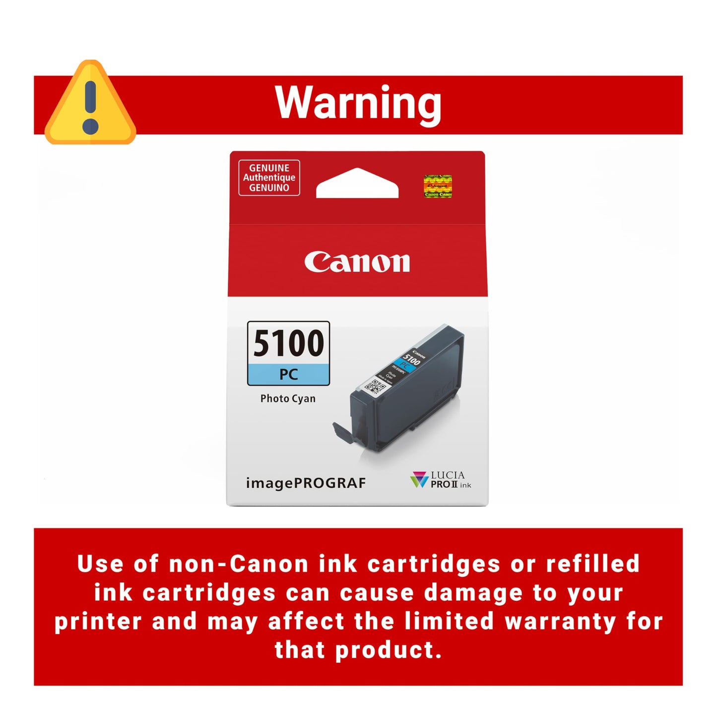 Canon PFI-5100 Genuine Photo Cyan Ink Tank, Compatible with ImagePROGRAF PRO-310 Printers