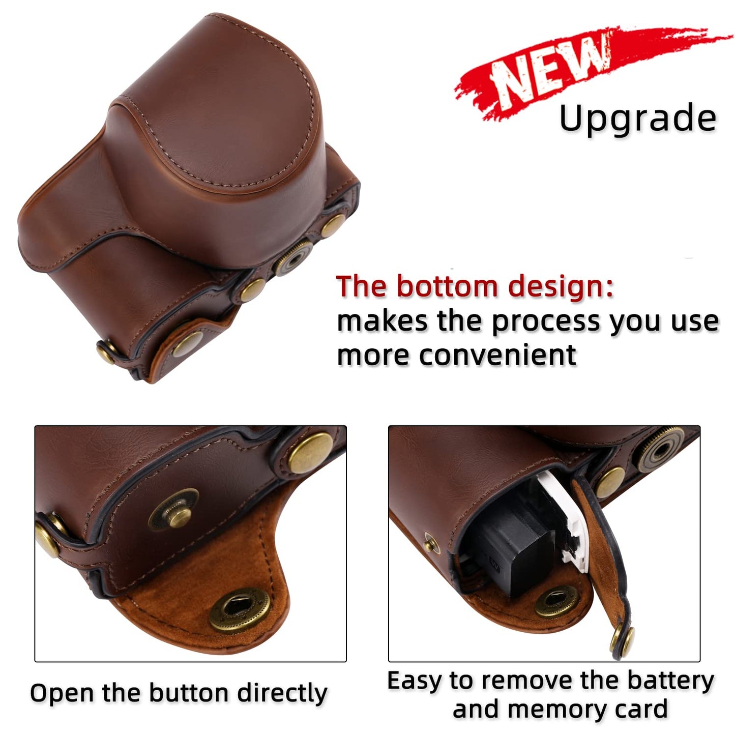 Hargedis XEVN for Sony ZV-E10 case,for Sony ZV-E10 case,Premium PU Full Body Leather Camera Case Bag for Sony Alpha ZV-E10 Fit 16-50mm Lens