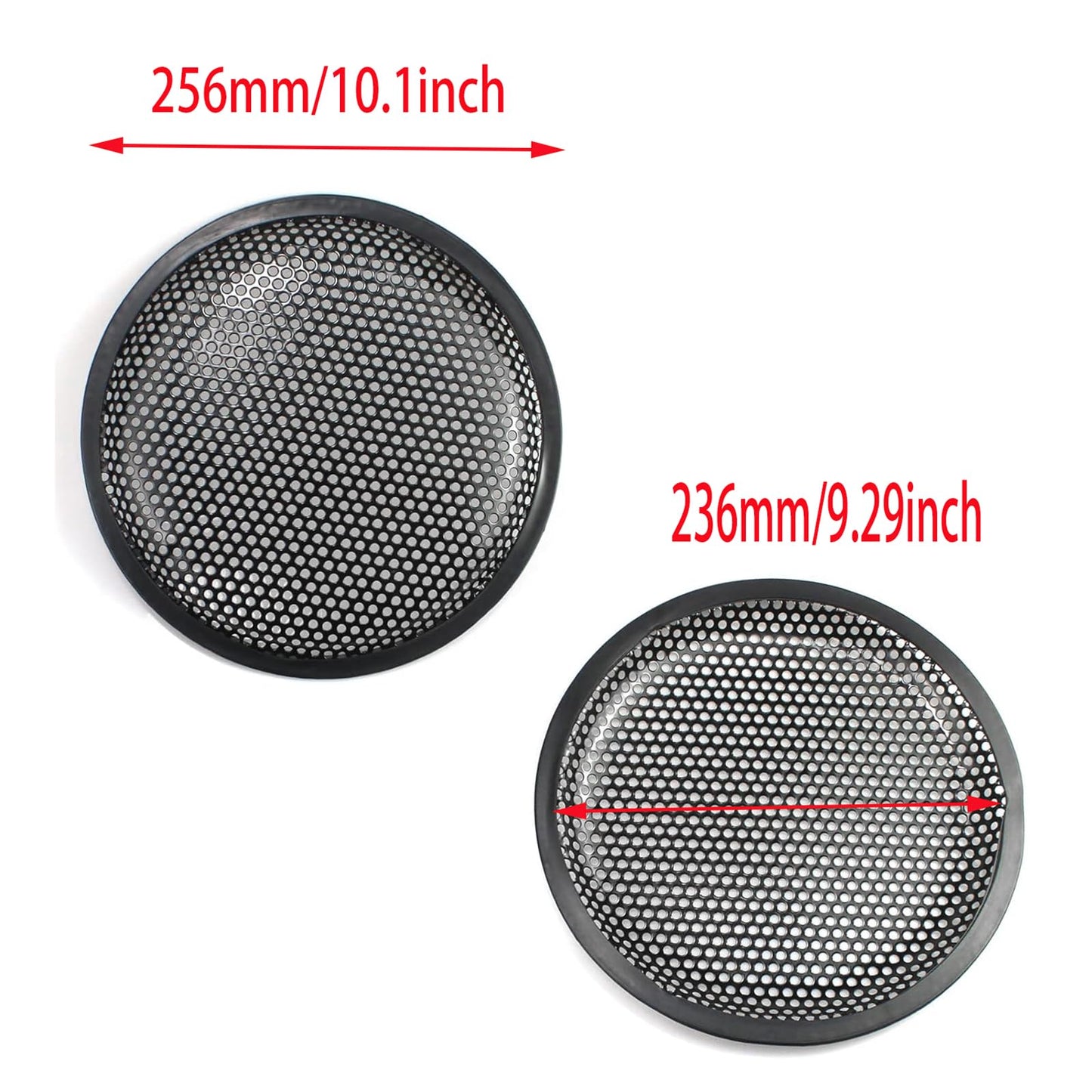 SYCZIOHU 2 Pcs 10 Inch Speaker Grill Steel Mesh Round Subwoofer Grill with 4 Pcs Clamps Waffle Protector Guard Speaker Cover Decorative Car Audio