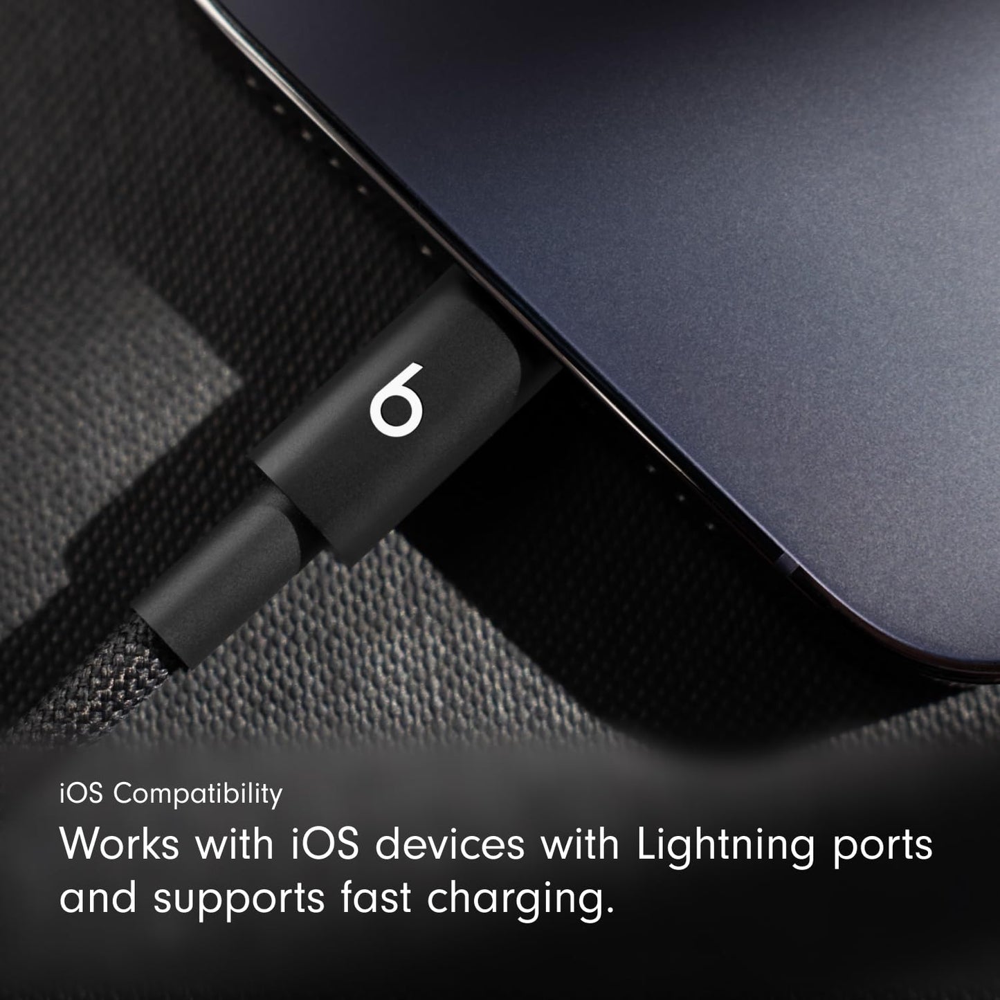 Beats USB-C to Lightning Woven Cable Fast Charging Durable/Tangle-Free Compatible Charger for Apple Devices w Lightning Ports (1.5 m, 5 ft) - Bolt…