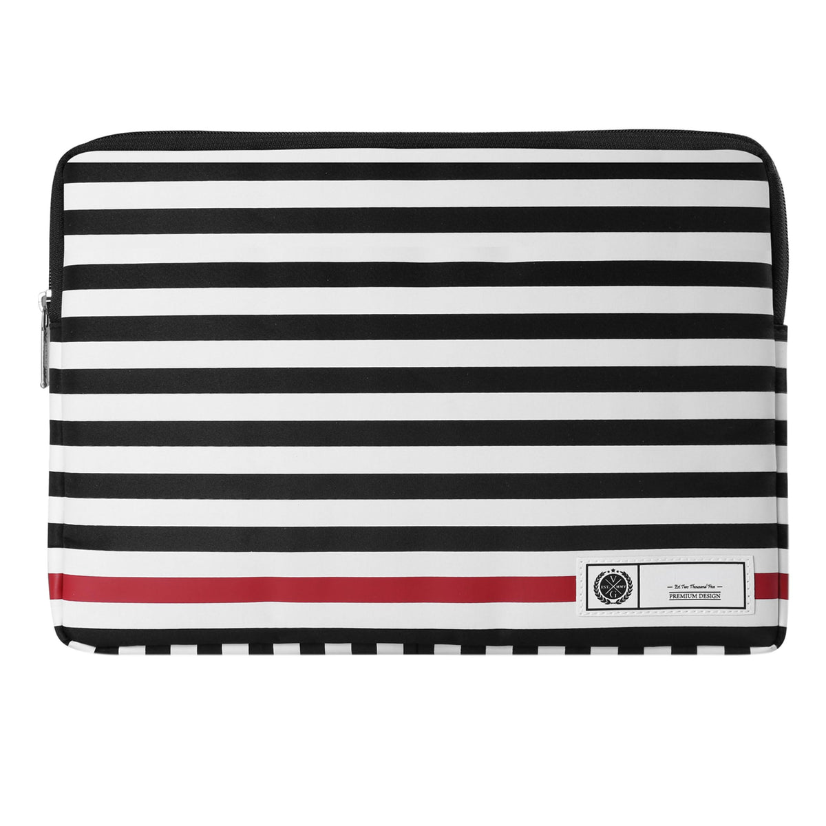 VanGoddy Black and White Striped 11" to 12-inch Laptop Sleeve Protective Case Cover (Red)