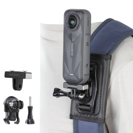 PellKing Camera Backpack Belt Mount for Insta360 One X5/AcePro 2,360 Degree Rotation Buckle Backpack Strap Mount with Quick Release Magnetic Mount