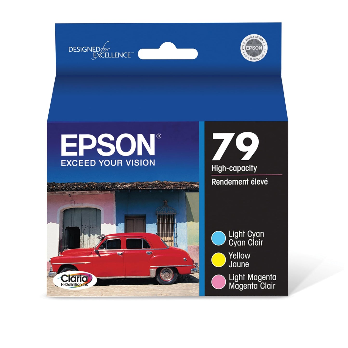 Epson T079921 Claria High-Capacity Color Ink Cartridges Pack of 3 (Yellow, Light Cyan, Light Magenta) Ink