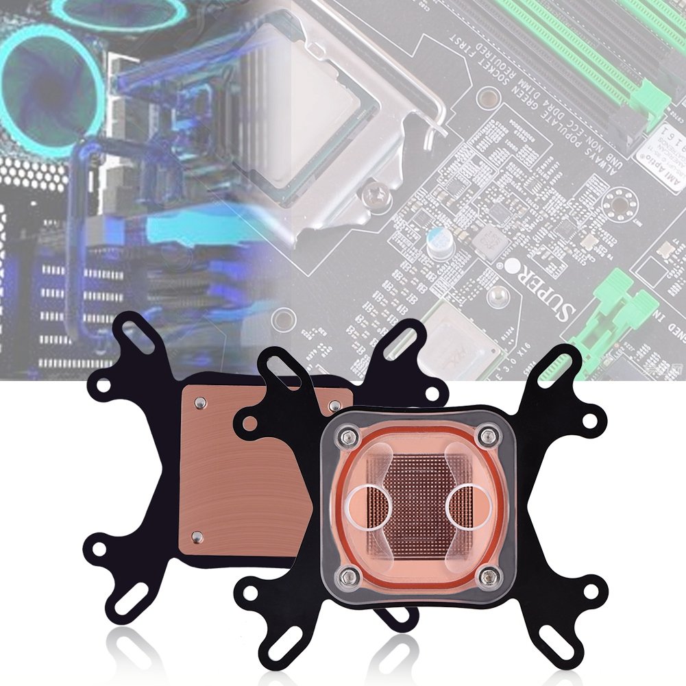 CPU Water Cooling Block, Waterblock Liquid Cooler 50mm Copper Base for/AMD