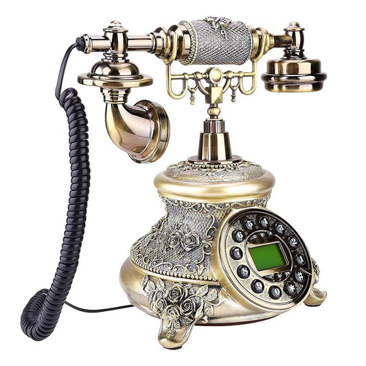 Royal Vintage Telephone, European Antique Desk Phone Corded Retro Vintage Decorative Telephone with Automatic Detection/DTMF Fit for Office, Home