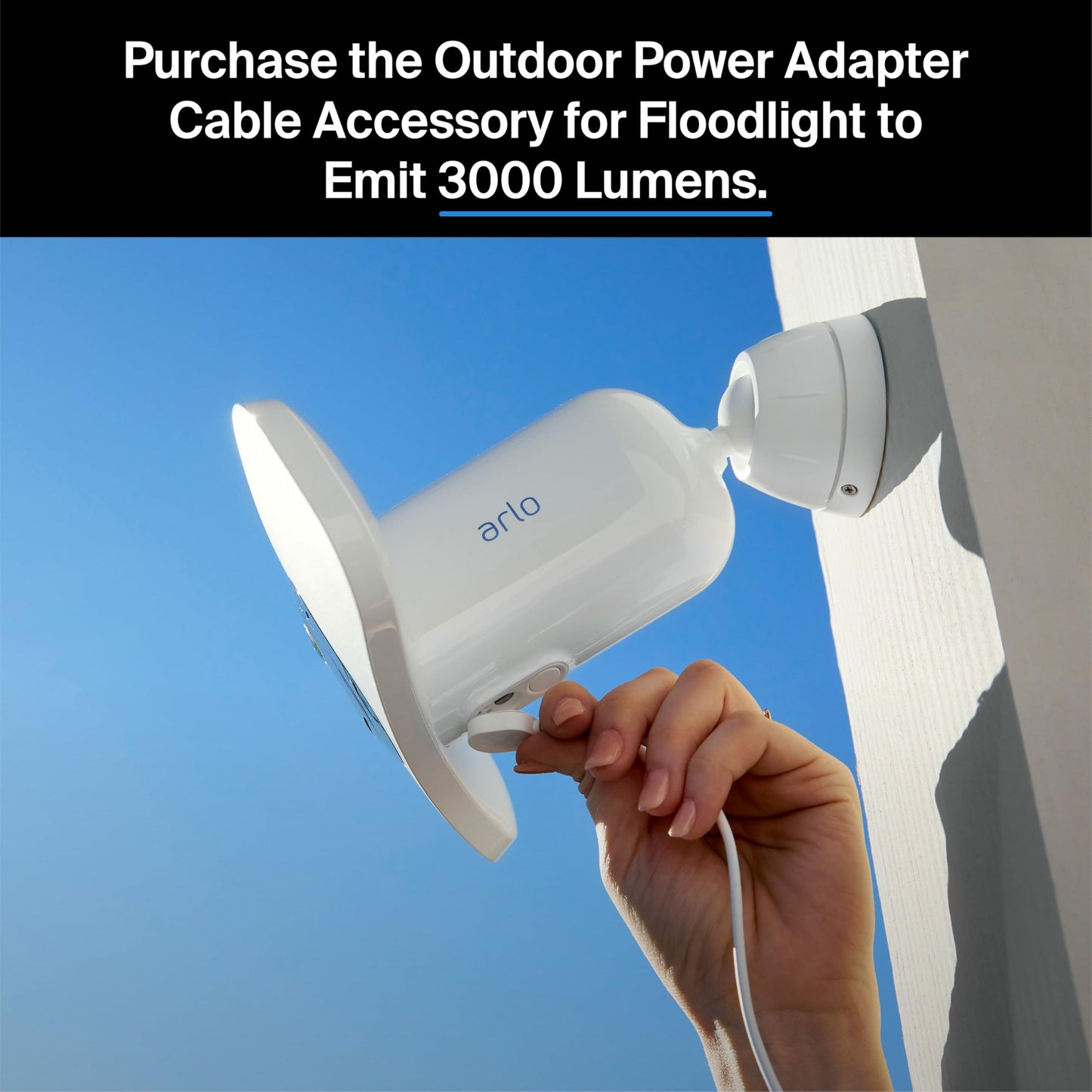 Arlo Pro 3 Wireless LED Floodlight Security Camera 2K HDR, 2000-3000 Lumens, Custom Detections, Emergency Response, Connects to Wi-Fi, Color Night