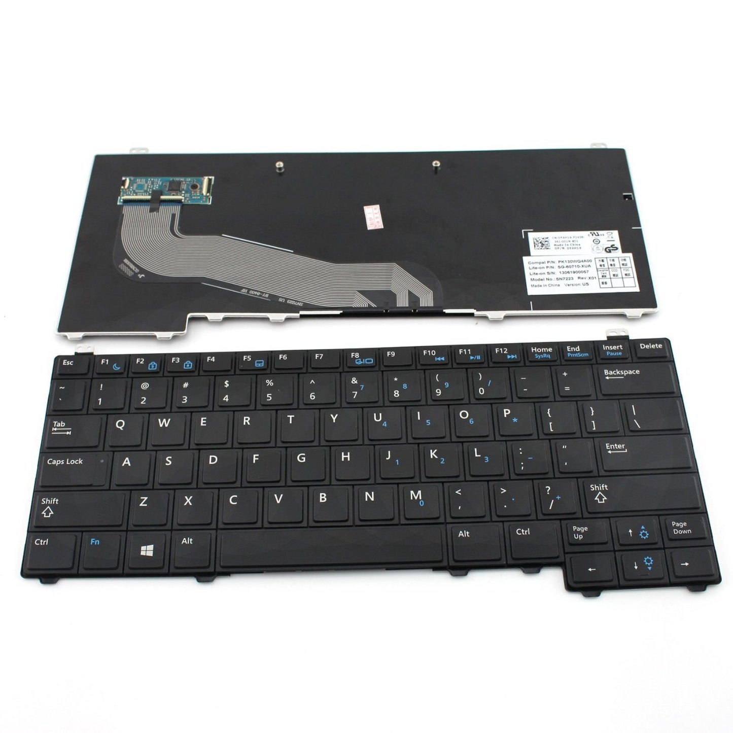 New Black US Layout Laptop Keyboard Without Backlit and Pointer Replacement for Dell Latitude E5440, 0Y4H14 Y4H14 PK130WQ3A00 MP-13B63US6698