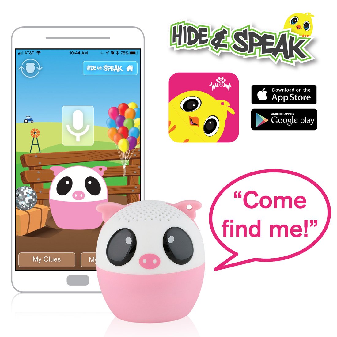 My Audio Pet Pig Mini Bluetooth Animal Wireless Speaker for Kids of All Ages - True Wireless Stereo Technology - Pair with Another TWS Pet