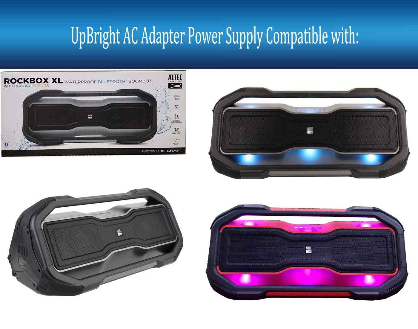 UpBright 18V AC/DC Adapter Compatible with Altec Lansing RockBox XL IMW999 STL SJR IMW999STL IMW999SJR 1MW999 Boombox Wireless Bluetooth Speaker…