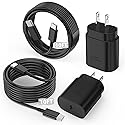 10FT Samsung Fast Charging Type C,2Pack 25W 10Foot Long Android Type C Phone Charger Block USBC to USBC Cable Fast Charging for Samsung Galaxy S25…