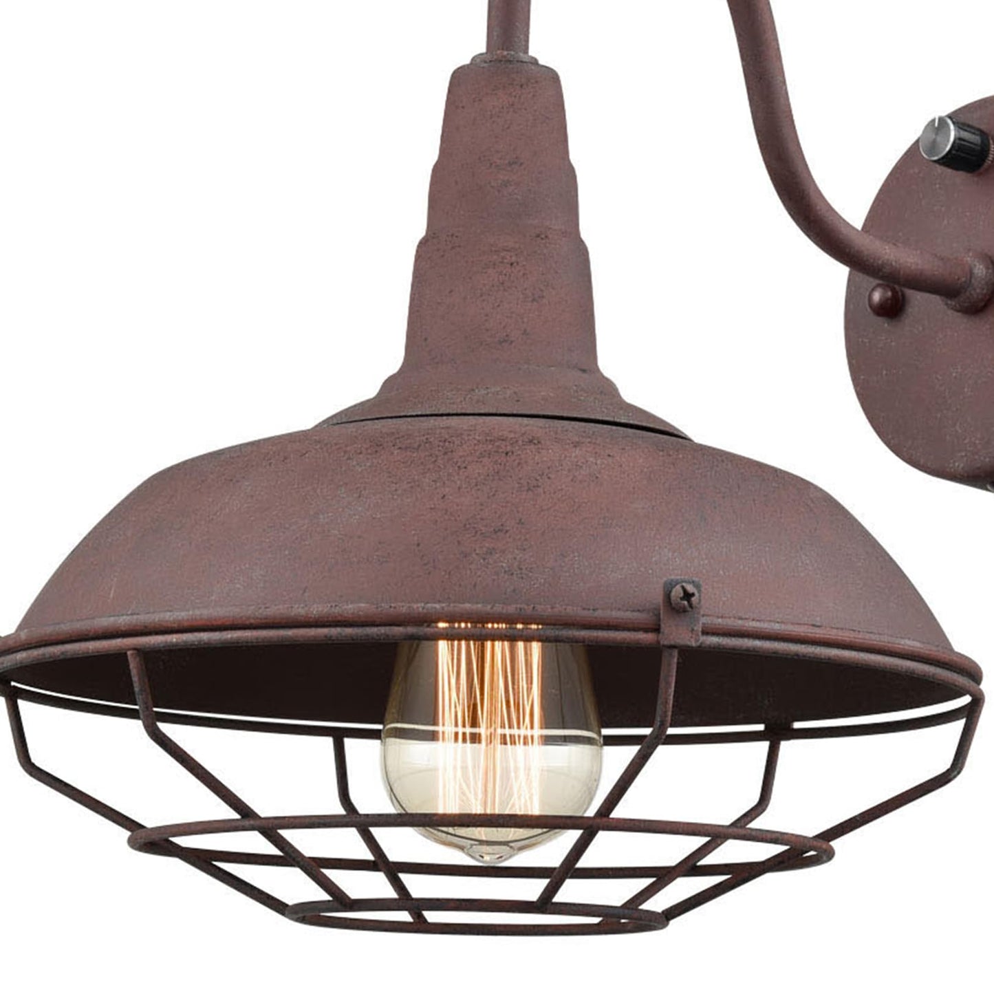YUBOLE Plug-in Wall Sconce Rustic Cage Wall Light Gooseneck Hardwired Sconce Lighting for Bedroom Bar Basement
