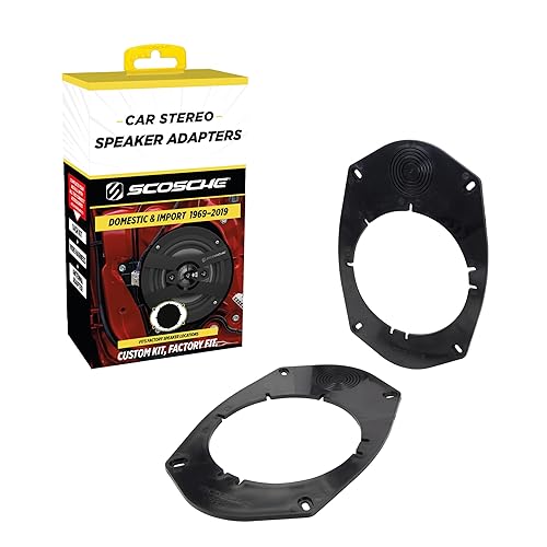 Scosche SA69 6X9" to 5.25”-6.5” Speaker Adapters Compatible with Select Import and Domestic Vehicles - 5 1/4" to 6 1/2" Adapter for Car Door Speakers