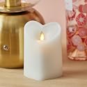 Heart-Shaped White Pillar Candle by Luminara