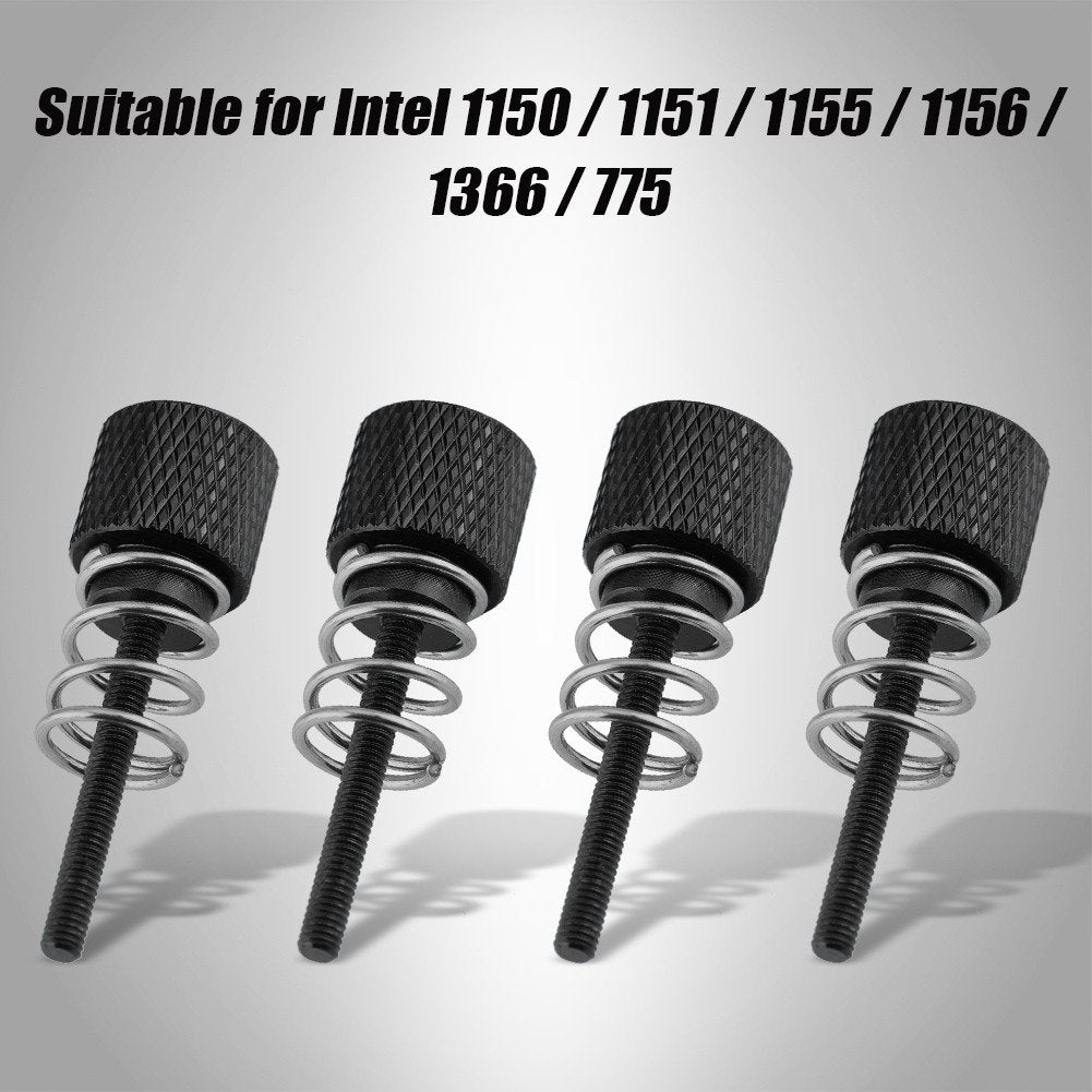 Rcher-R CPU Water Cooling Block Screw,4pcs Aluminum M3 Installation Screws for CPU Water Cooling Block for 1150/1151 / 1155/1156 / 1366/775(Black)
