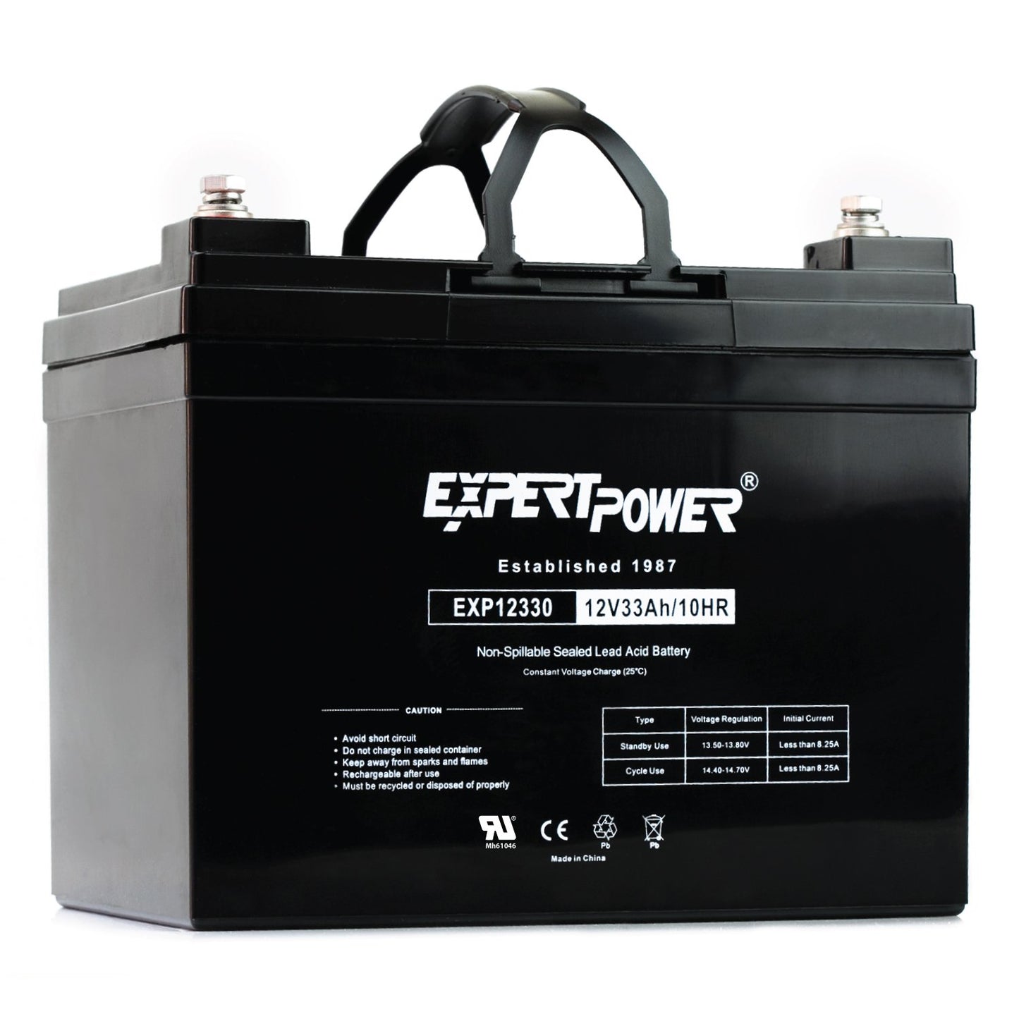 ExpertPower EXP33-12V 33Ah SLA AGM Battery for Solar Energy Storage, UPS, Trailer, Security System, Mobility Scooter, Small Marine Battery Backup…