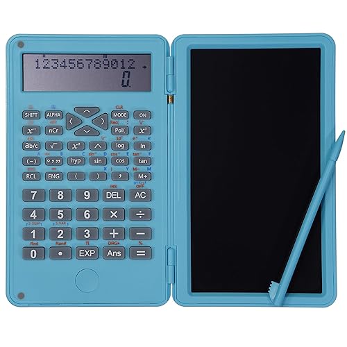 Scientific Calculator with Erasable LCD Writing Tablet, 2-Line Digits Display Handheld Pocket Size Portable Calculadoras for School Office Home Work