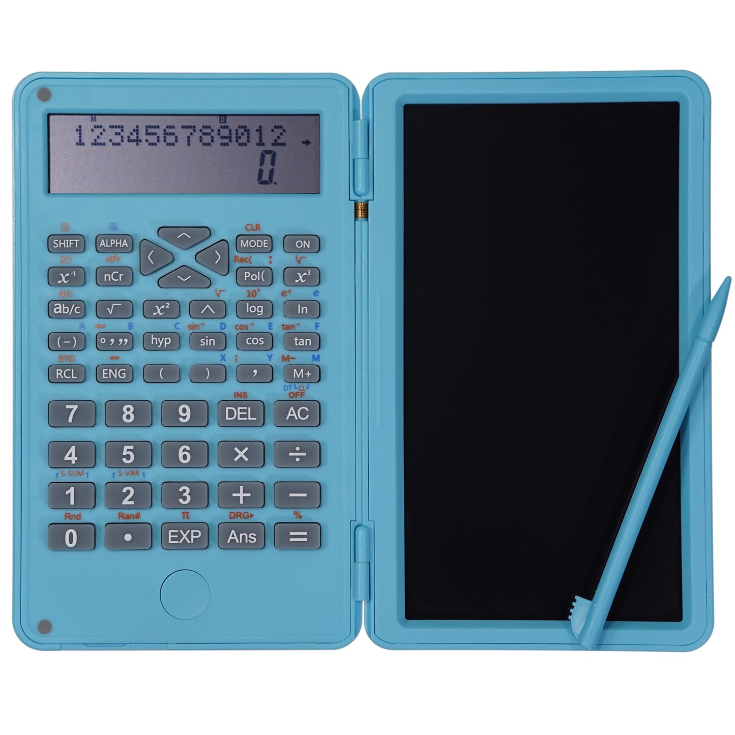 Scientific Calculator with Erasable LCD Writing Tablet, 2-Line Digits Display Handheld Pocket Size Portable Calculadoras for School Office Home Work