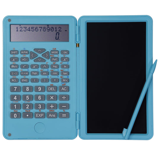 Scientific Calculator with Erasable LCD Writing Tablet, 2-Line Digits Display Handheld Pocket Size Portable Calculadoras for School Office Home Work