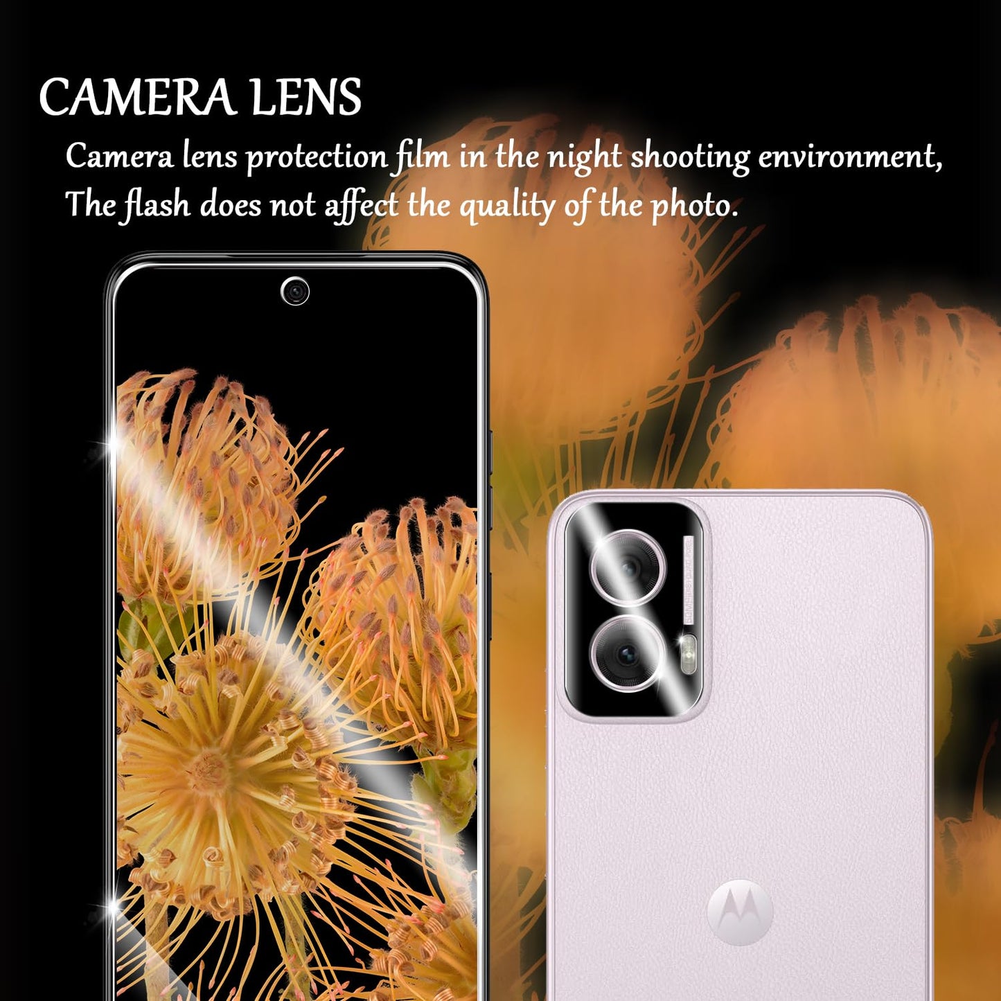 YEYEBF Moto G Power 5G-2024 HD Clear Tempered Glass Screen Protector + Camera Lens Protectors, [2+2 Pack] [Case Friendly] [Anti-Glare] [Bubble-Free]