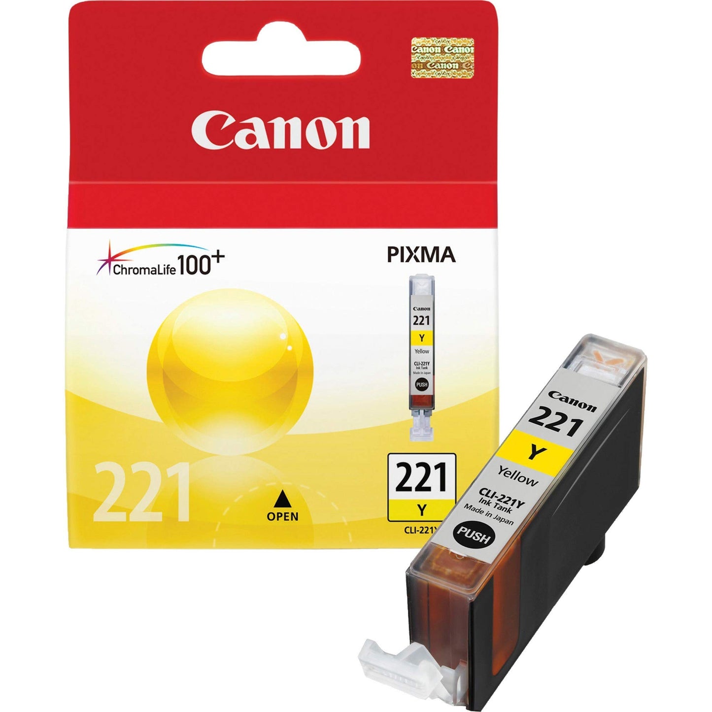 Canon CLI-221Y Dye Ink Cartridge, Yellow - in Retail Packaging