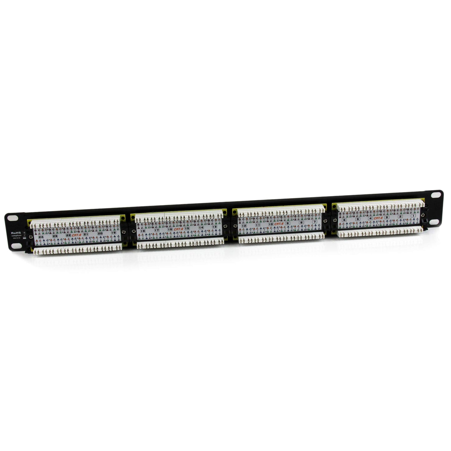 StarTech.com 24 Port 1U Rackmount Cat 6 110 Patch Panel - 45 Degree (C6PANL4524)