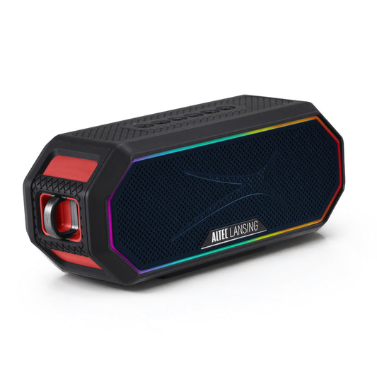 Altec Lansing Magnetic Bluetooth Speaker HYDRAJOLT 2.0, Waterproof IP67, 12W Output Power, 16H Battery, Multicolor LED, 100ft Wireless Range, Voice