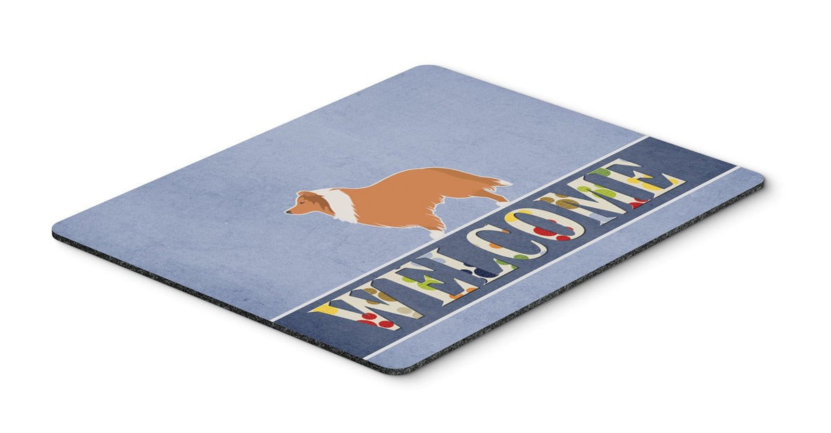 Caroline's Treasures BB5520MP Collie Welcome Mouse Pad, Hot Pad or Trivet for Home Office Gaming Working Computers Laptop Mouse Mat,Washable Large