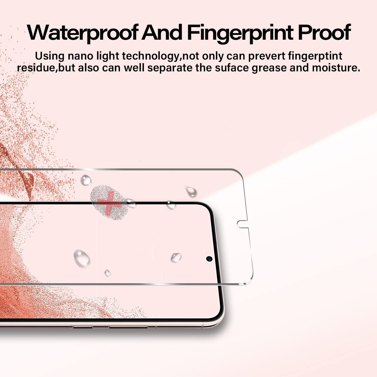 Galaxy S22 Tempered Glass Screen Protector + Camera Lens Protector [ 2 + 2 Pack ][Case Friendly] [Anti-Scratch] [Ultrasonic Fingerprint Unlock] Clear