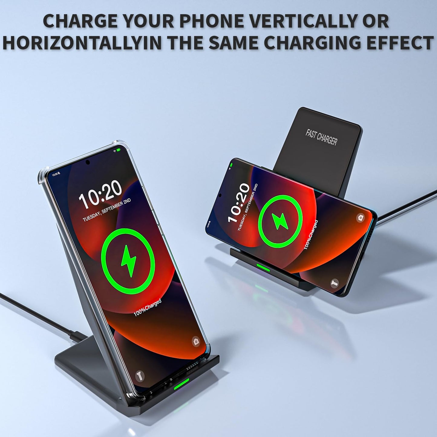 Wireless Charger Station,15W Desk Wireless Charging Stand 20W USB C Adapter for Apple iPhone 17 Pro/17/17/Air/16 Pro/16E/16 Plus/15/14/13,Samsung