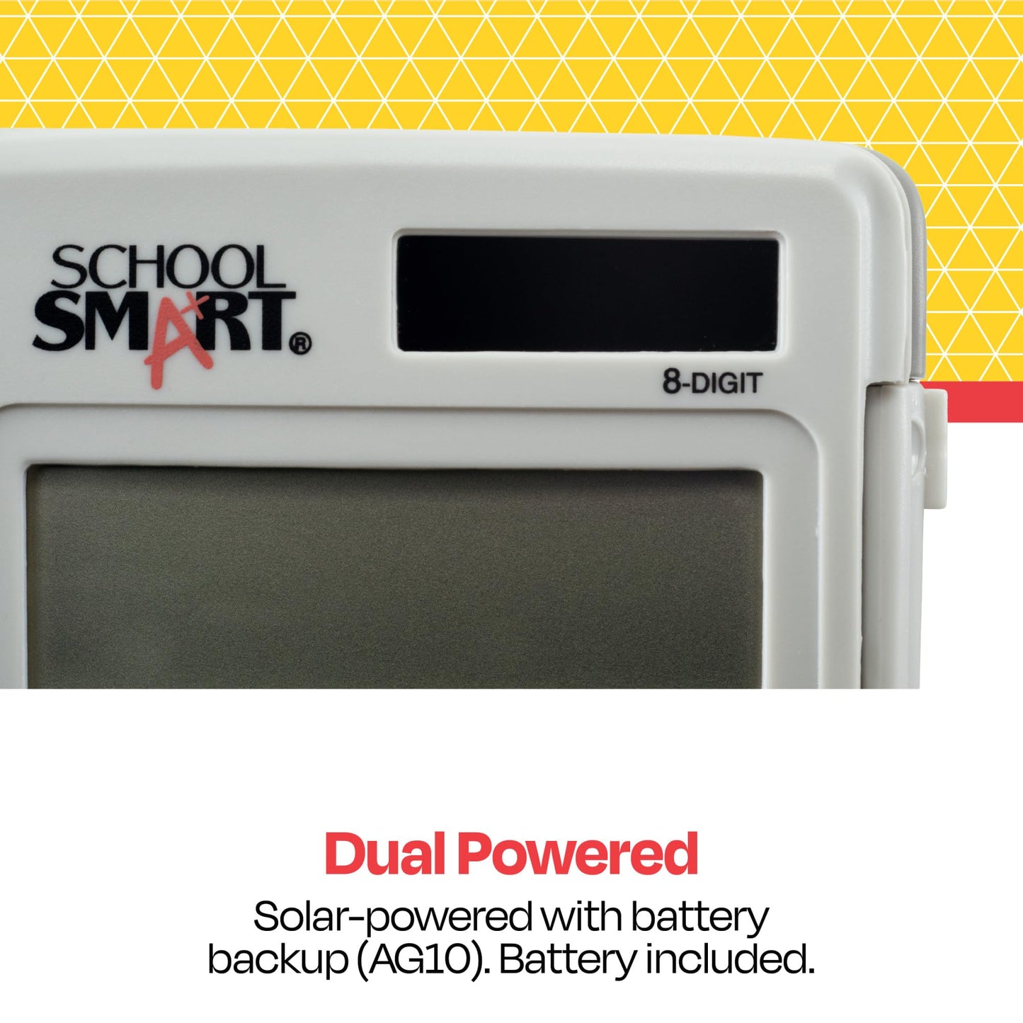 School Smart 8-Digit LCD Dual Power Pocket Calculator, 2-7/8 x 3/8 x 4-5/8 Inches
