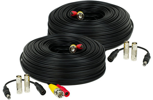 Amcrest 2-Pack 150 Feet Pre-Made All-in-One Siamese BNC Video and Power CCTV Security Camera Cable with Two Female Connectors for 960H & HD-CVI Camera