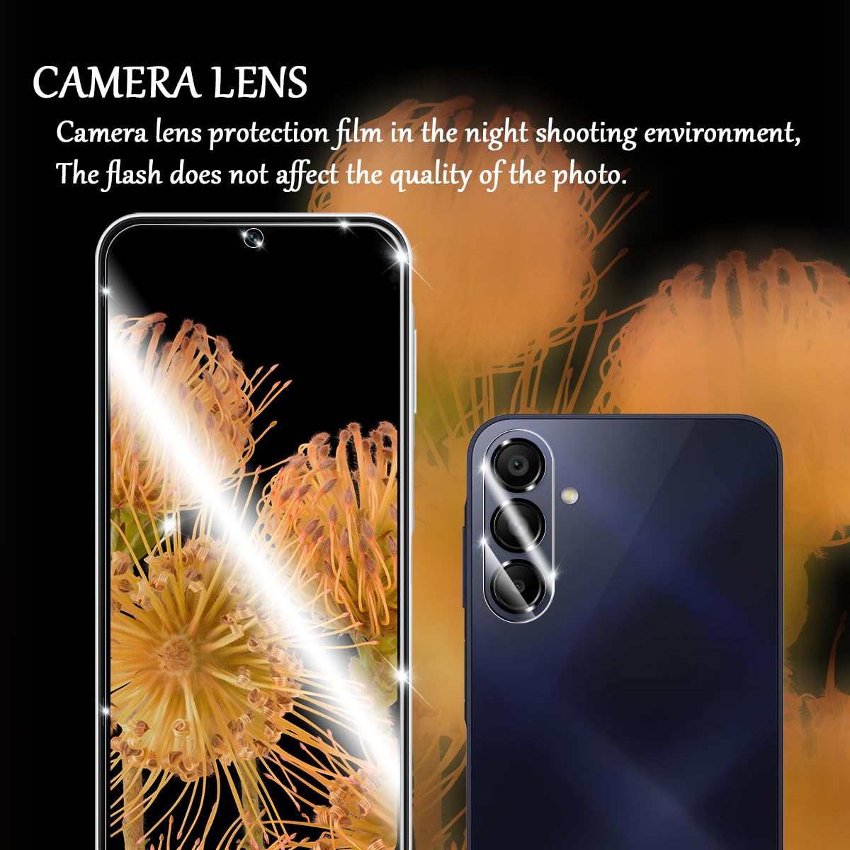 YEYEBF Galaxy A54 HD Clear Tempered Glass Screen Protector + Camera Lens Protectors, [2+2 Pack] [3D Glass] [Anti-Glare] [Bubble-Free] Screen Protector