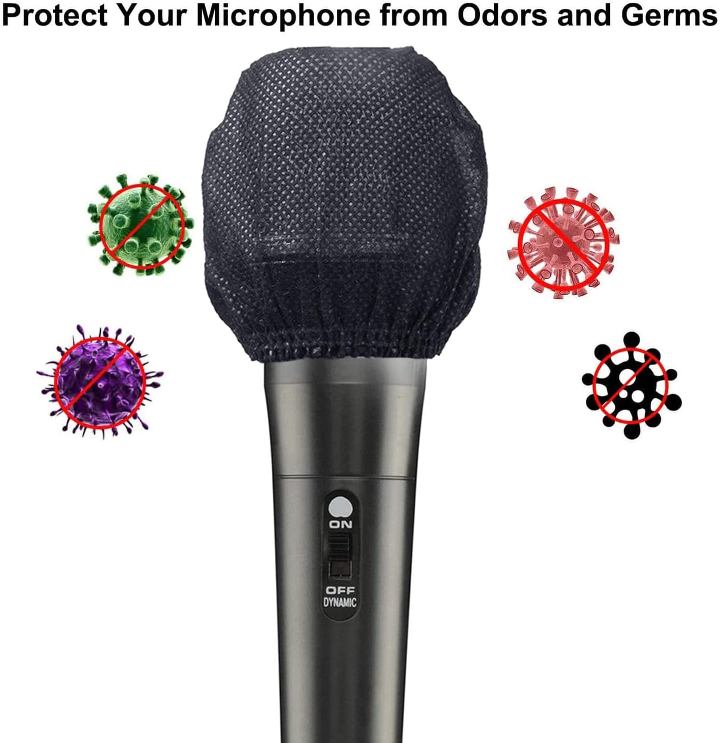 TENGYES 300 PCS (150 Pack) Microphone Hygiene Covers Disposable Non-Woven Handheld Mic Cover Windscreen Protective Cap for KTV Karaoke Recording Room