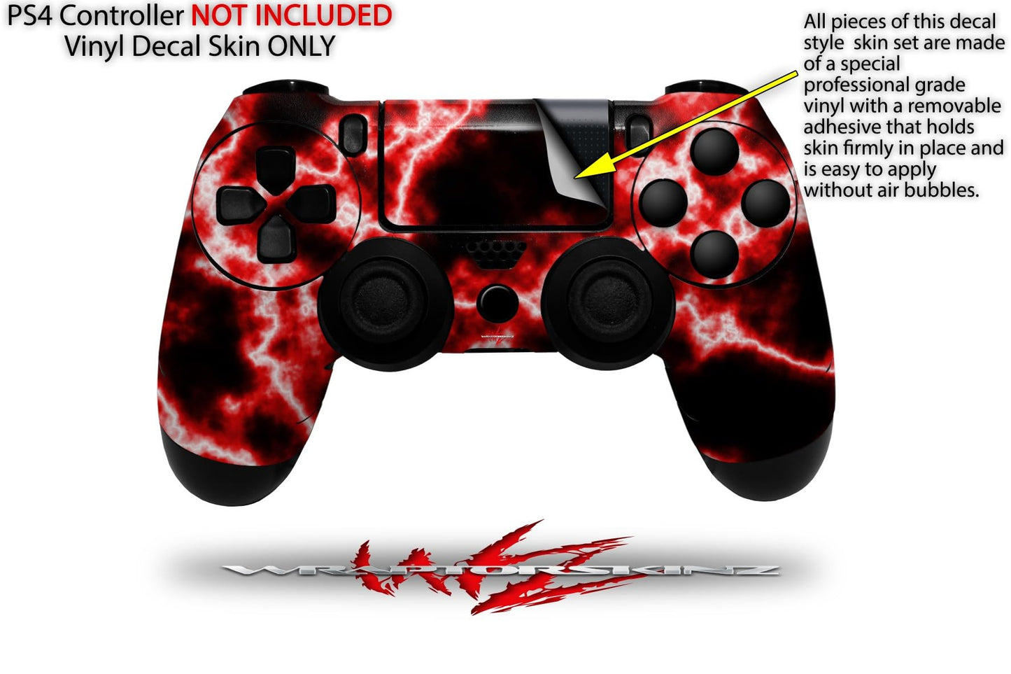 WraptorSkinz Decal Vinyl Skin Compatible with Sony PlayStation 4 Controller Electrify Red (Controller NOT Included)