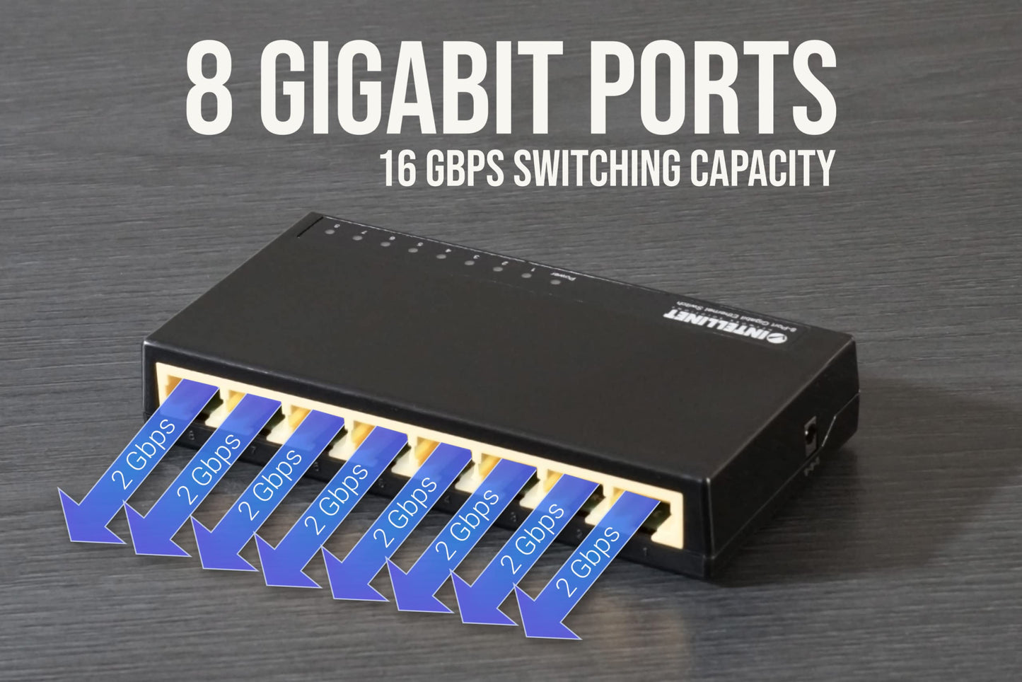 Intellinet 8-Port Gigabit Ethernet Switch, 10/100/1000 Mbps, Plug-and-Play